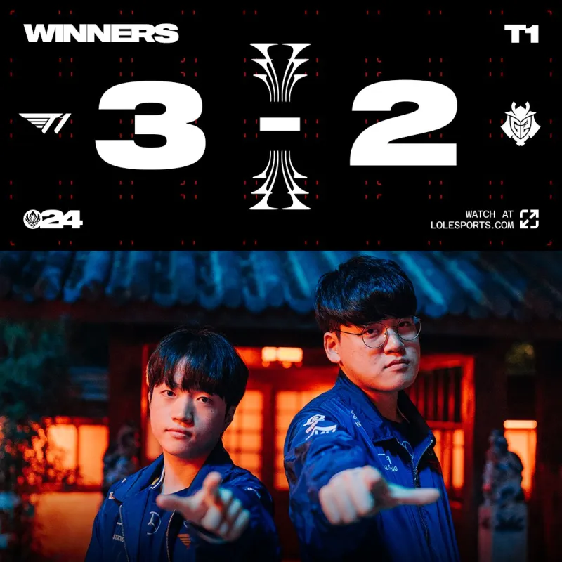 【赛后】T1 3-2 G2：Faker Ahri挺身而出 T1生死战击败G2